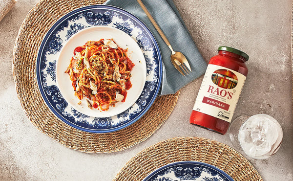 Spaghetti au maquereau fumé et chapelure croquante