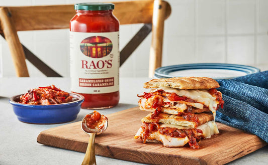 Smoked turkey, caponata, and provolone ciabatta sandwich