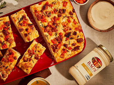Alfredo Focaccia with Sausage and Squash