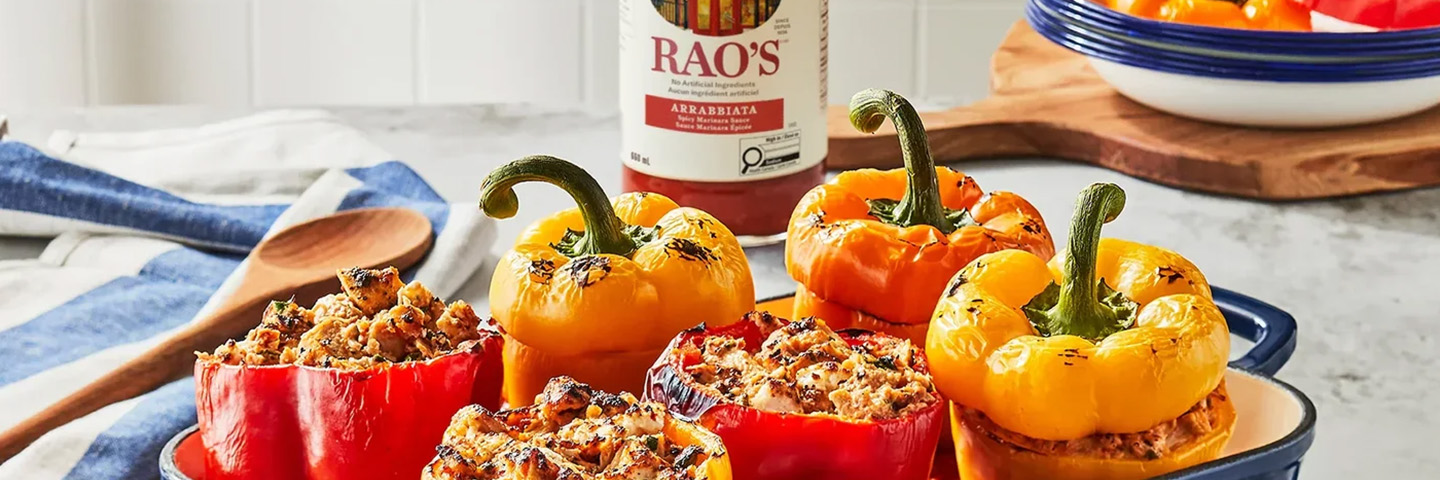 Stuffed peppers with chicken and goat cheese