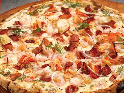 Seafood Alfredo Pizza