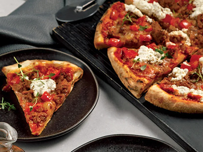 Sausage and three cheese pizza