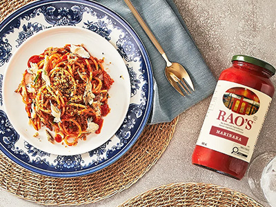 Spaghettis au maquereau fumé et chapelure croustillante